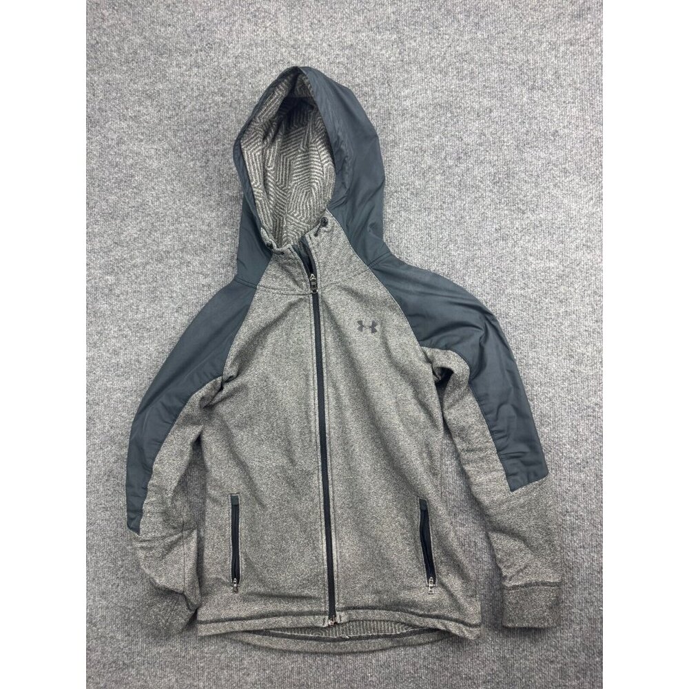 Under‎ Armour Cold Gear Jacket Women's XS Gray Fleece Lined Zip Up Hooded